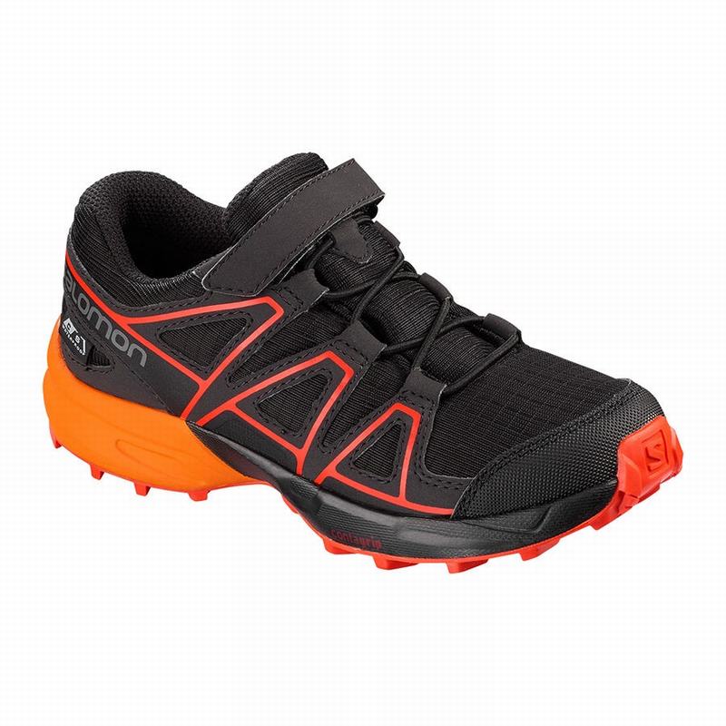 SALOMON SPEEDCROSS CLIMASALOMON™ WATERPROOF Philippines - Kids' Trail Running Shoes - Black/Brown |